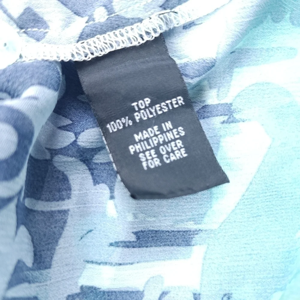 By & By Sheer Blue Woman's Top M - Picture 13 of 14